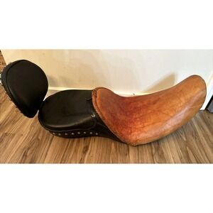 VTG Harley Davidson Double Seat 2002 Low Rider Brown Black Leather Seat Corbin